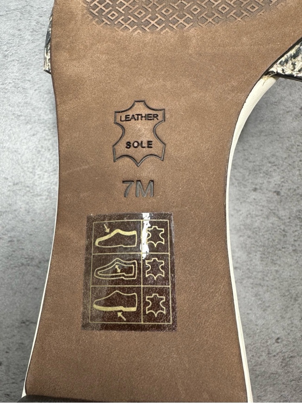 Tory Burch Snake Print Leather D’Orsay Flats Ankle Strap Size 7 - Picture 5 of 6